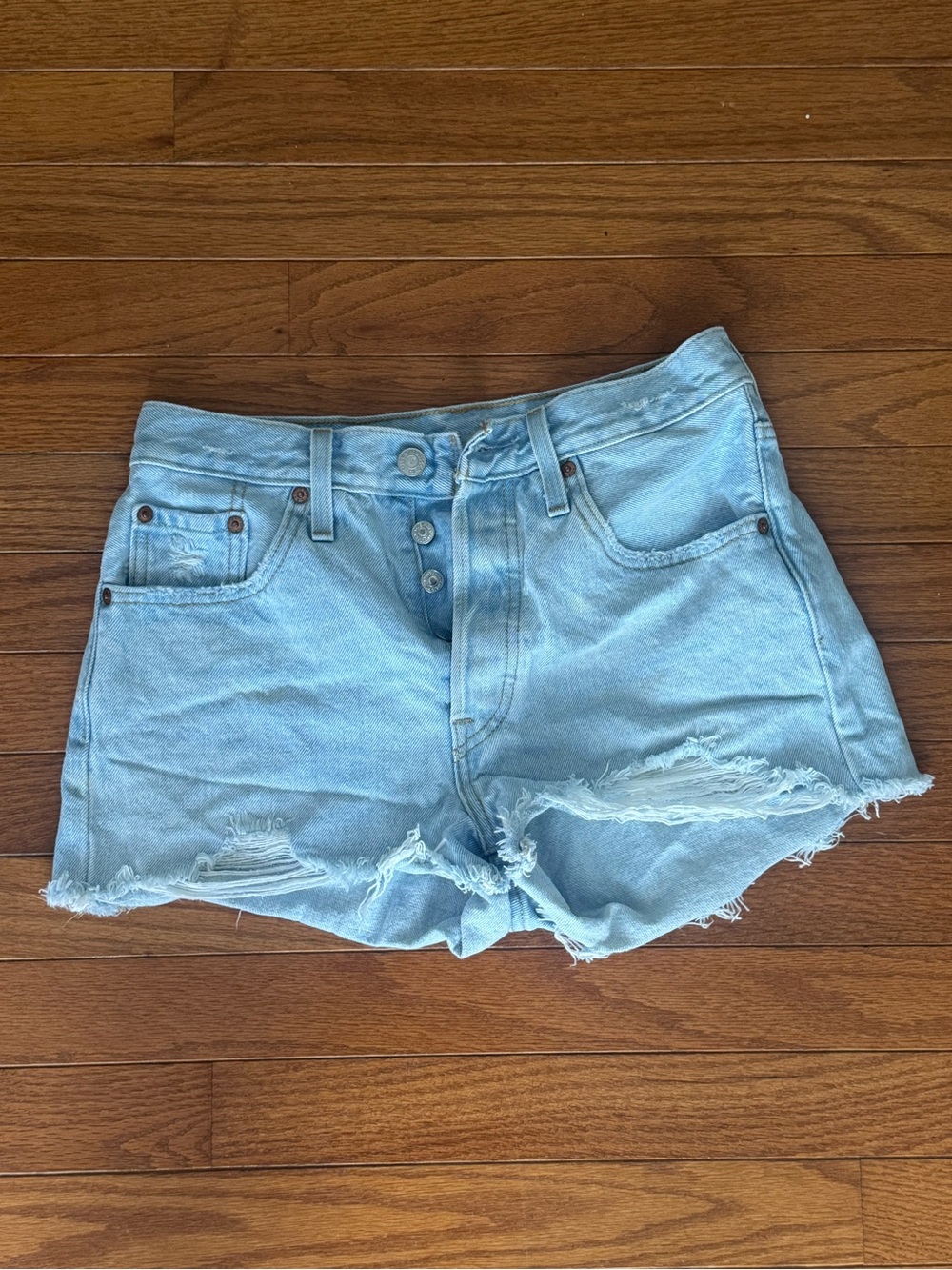 Levi’s 501 High-Rise Light Blue Denim Cutoff Shorts